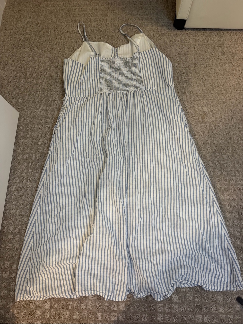 Who What Wear Blue and White Striped Button-Front Midi Dress - Picture 2 of 3
